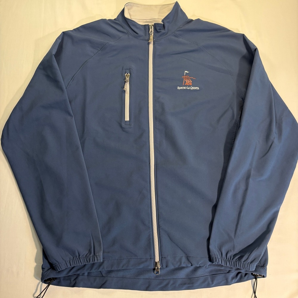 Peter Millar Wind Jacket Mens Medium Blue Rancho La Quinta Full Zip Golf Coat